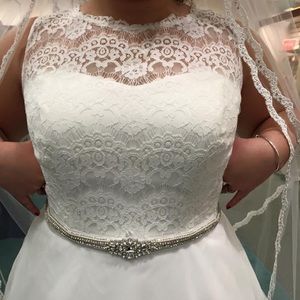 NWT Wedding dress, belt, slip, corset bra